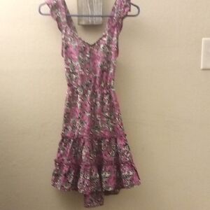 SHEIN Pink Floral Backless Dress